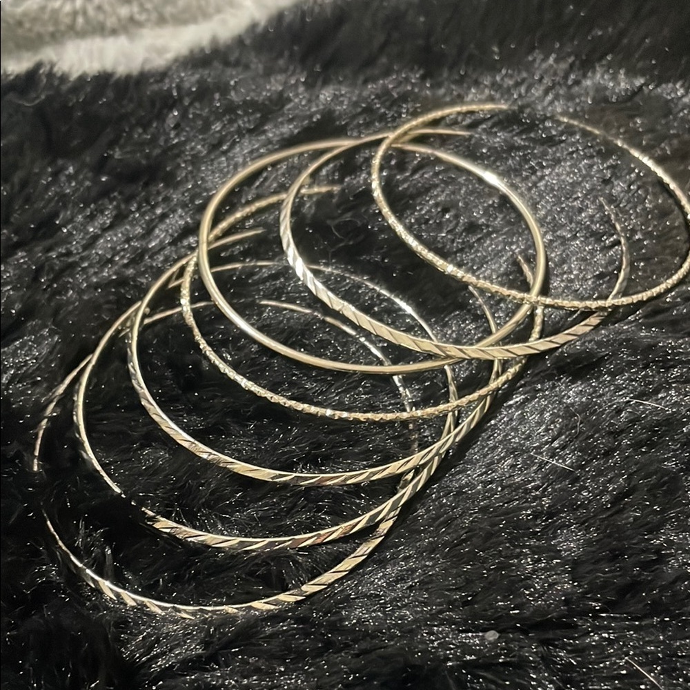 Silver Delicate Layered Bangles